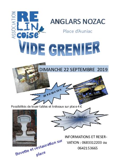 Affiche annonçant le vide grenier