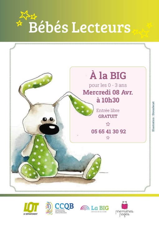 Affiche pour les bébés lecteurs le 8 avril 2026