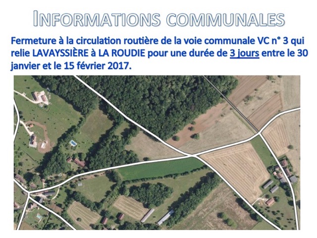 Plan des travaux sur la VC n° 3