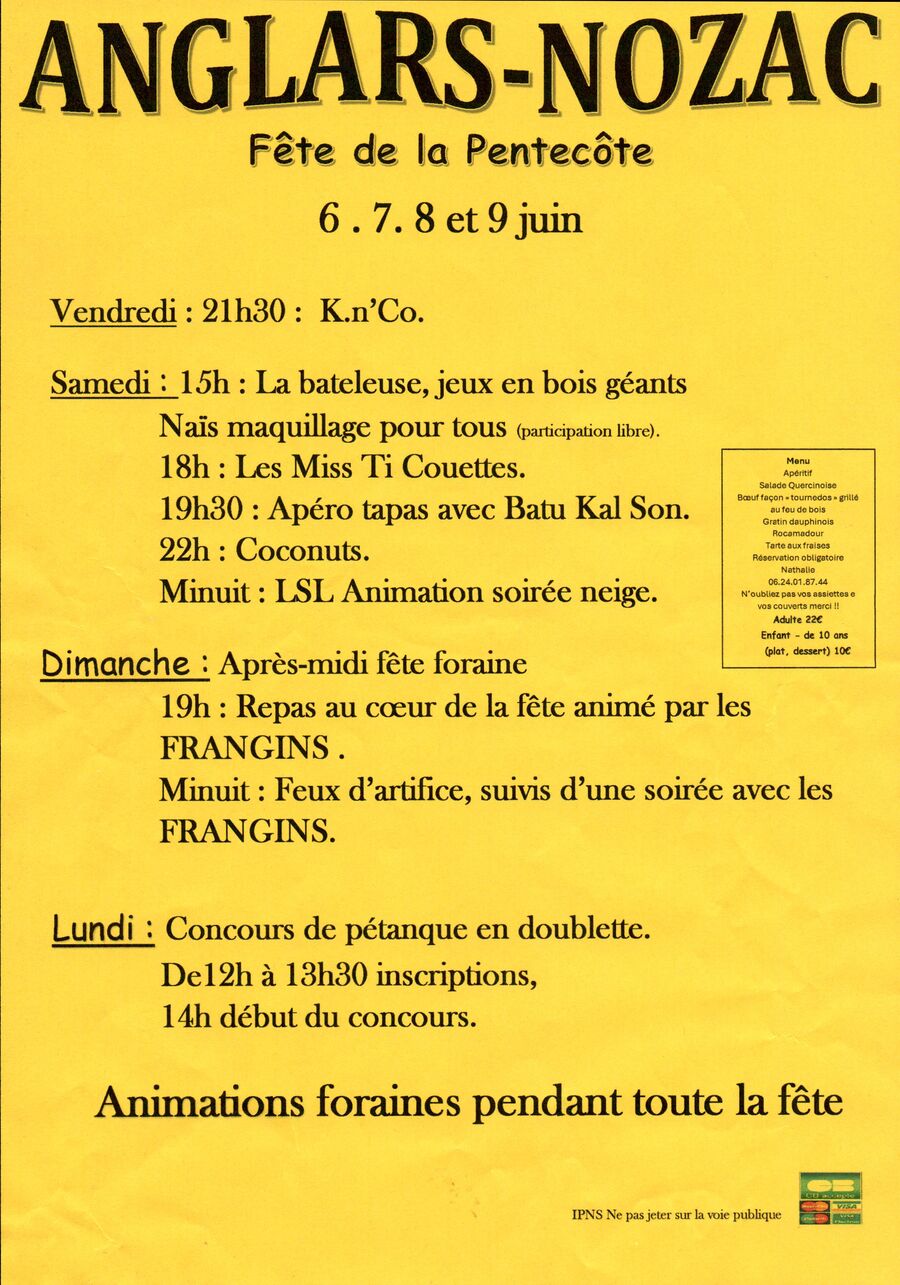 Affiche de la fête de la Pentecôte du 6 au 9 juin 2025.