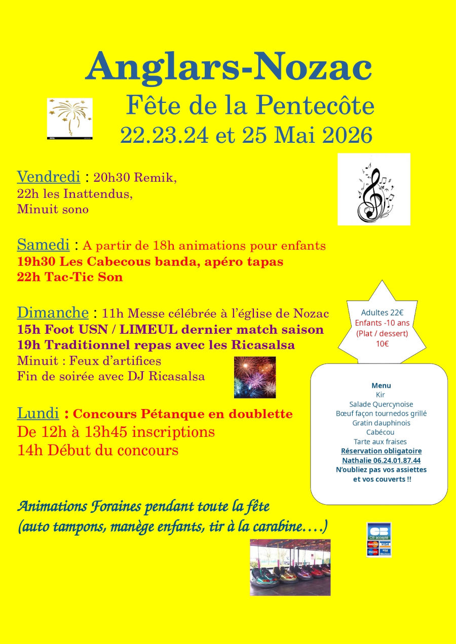 Affiche de la fête de la Pentecôte du 22 au 25 mai