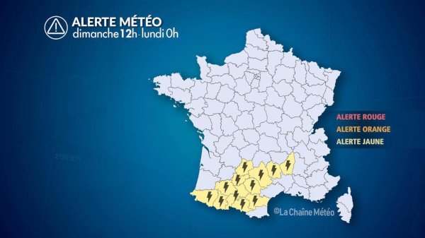 Carte de la France avec les départements concernés, dont le Lot fait partie
