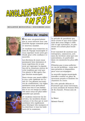 Miniature de la couverture du bulletin municipal de décembre 2020